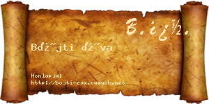 Bőjti Éva névjegykártya